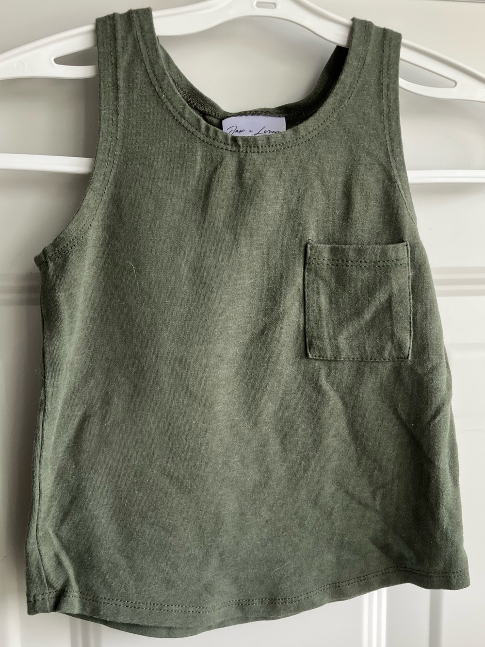 Jax & Lennon green tank shirt bamboo 6-12 months